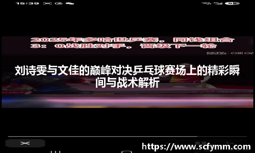 刘诗雯与文佳的巅峰对决乒乓球赛场上的精彩瞬间与战术解析