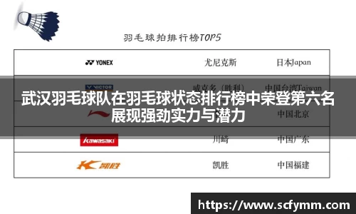 武汉羽毛球队在羽毛球状态排行榜中荣登第六名展现强劲实力与潜力